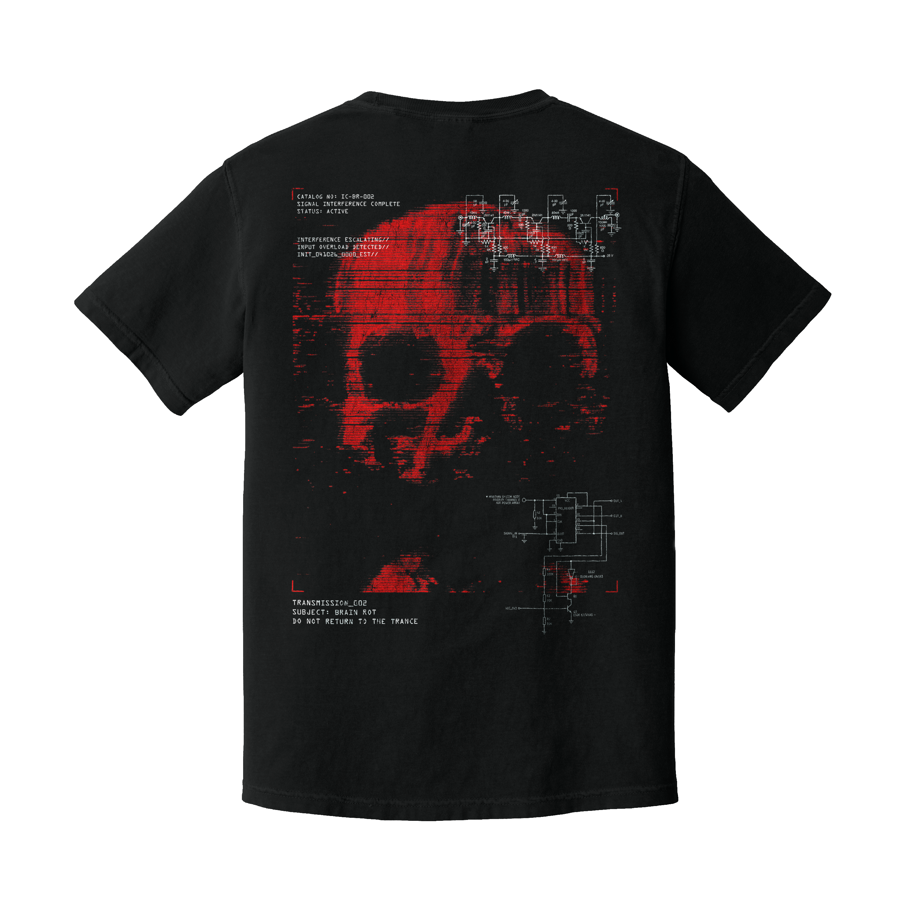 BRAIN ROT STATIC SKULL TEE