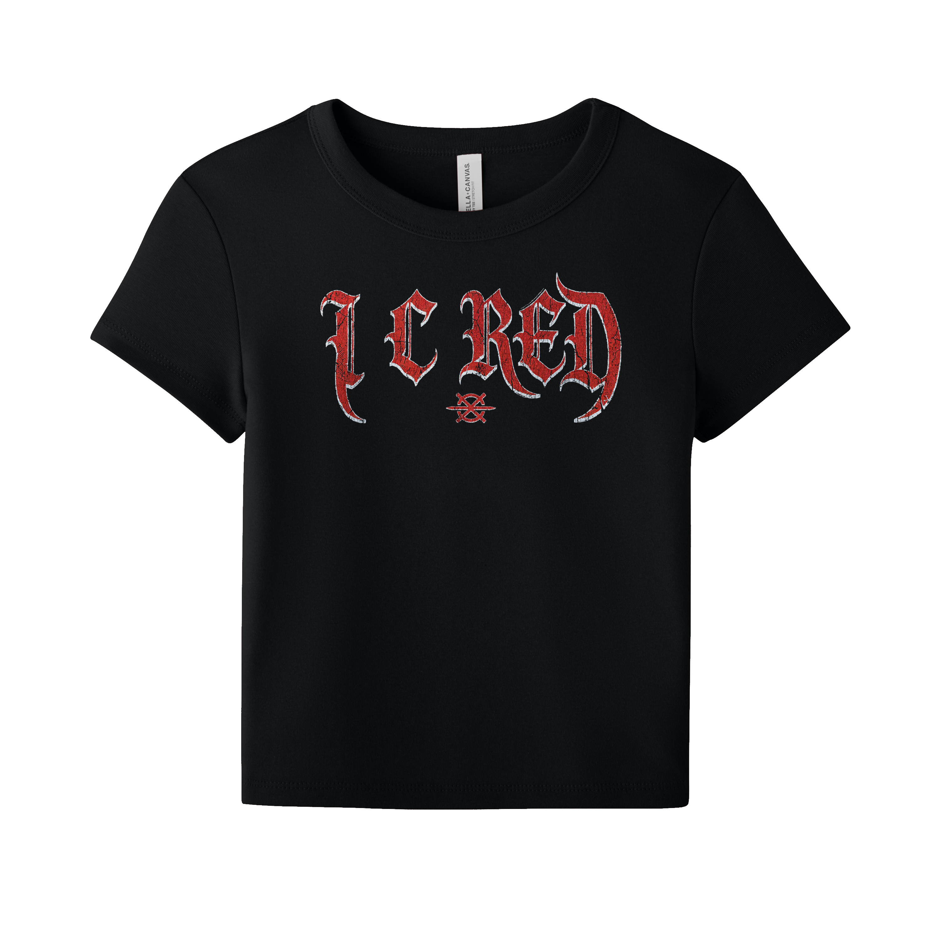 I C RED LADIES BABY DOLL TEE