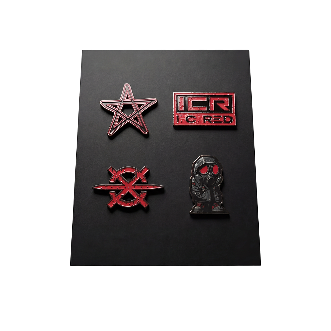 I C RED // ENAMEL PIN 4 PACK